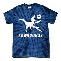 Sawsaurus Woodworker Dinosaurs Carpentry Trex Chainsaw Tie-Dye T-Shirt