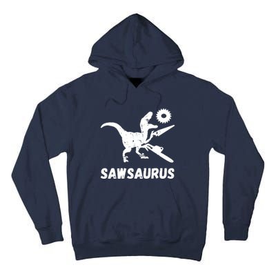 Sawsaurus Woodworker Dinosaurs Carpentry Trex Chainsaw Tall Hoodie