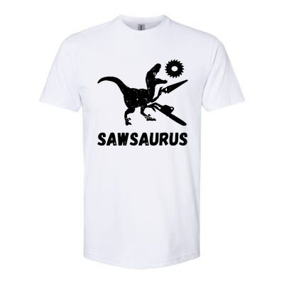 Sawsaurus Woodworker Dinosaurs Carpentry Trex Chainsaw Softstyle® CVC T-Shirt