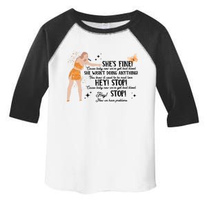 She Wasnt Doing Anything Shes Fine Eras Tour Bad Blood Version Toddler Fine Jersey T-Shirt