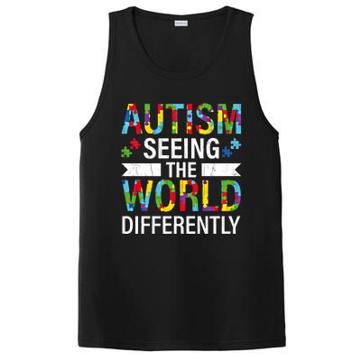 Seeing World Differently Autism Awareness Autistic Graphic Gift PosiCharge Competitor Tank