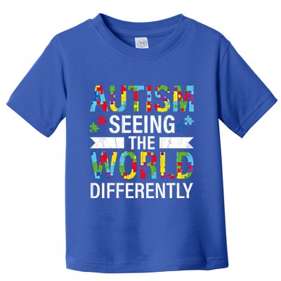 Seeing World Differently Autism Awareness Autistic Graphic Gift Toddler T-Shirt
