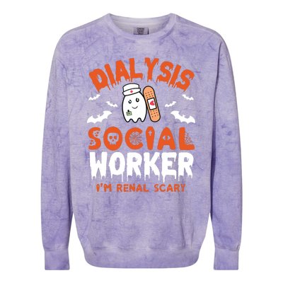 Social Work Dialysis Shirts Halloween Dialysis Social Worker Colorblast Crewneck Sweatshirt