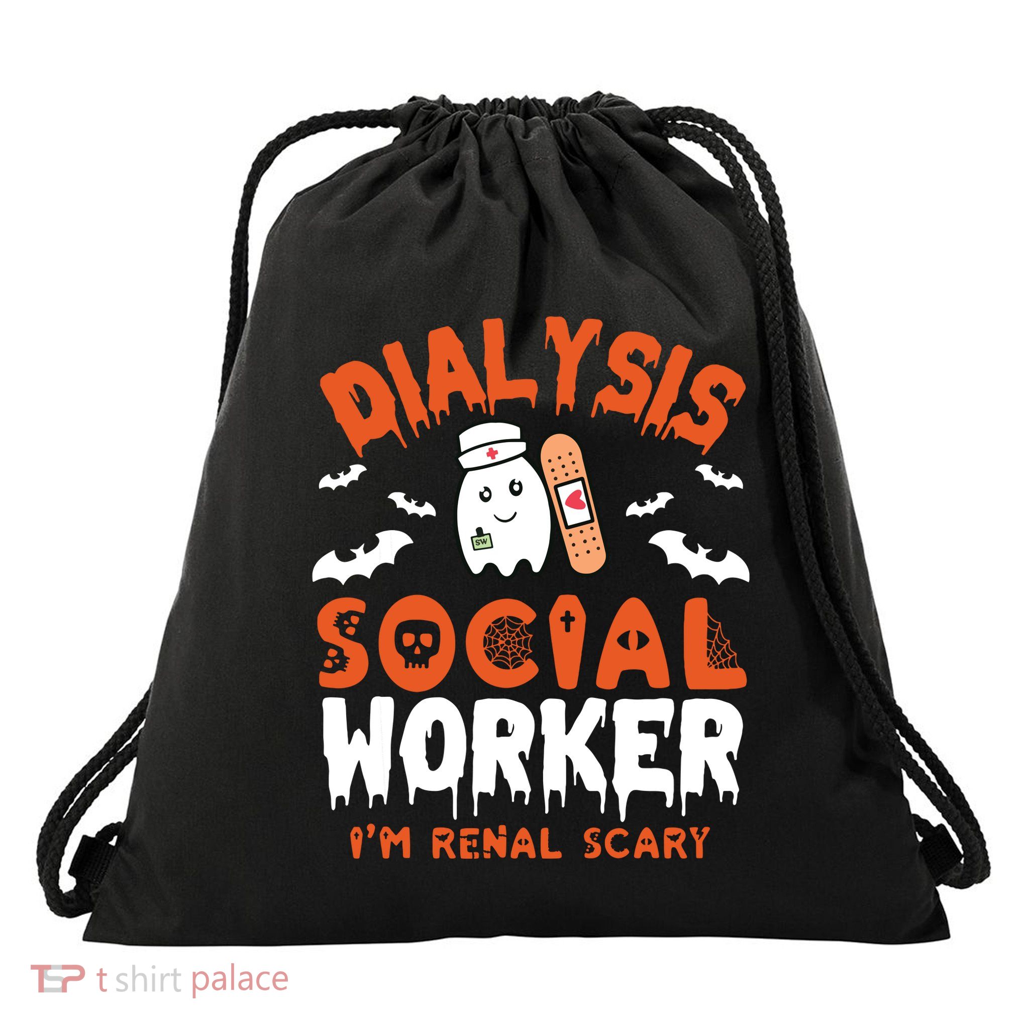 Social Work Dialysis Shirts Halloween Dialysis Social Worker Drawstring Bag