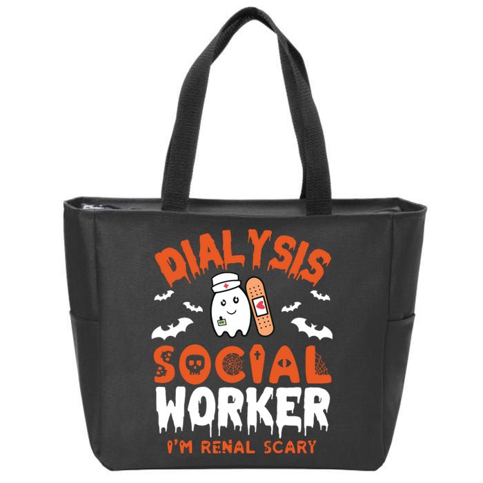 Social Work Dialysis Shirts Halloween Dialysis Social Worker Zip Tote Bag