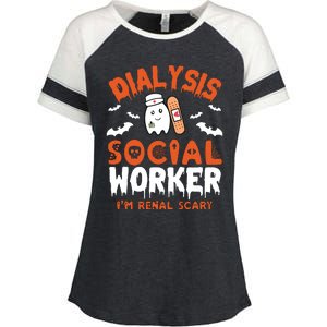 Social Work Dialysis Shirts Halloween Dialysis Social Worker Enza Ladies Jersey Colorblock Tee