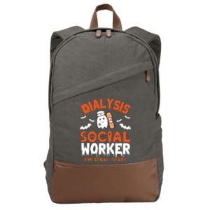 Social Work Dialysis Shirts Halloween Dialysis Social Worker Cotton Canvas Backpack