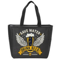 Save Water Drink Beer Zip Tote Bag