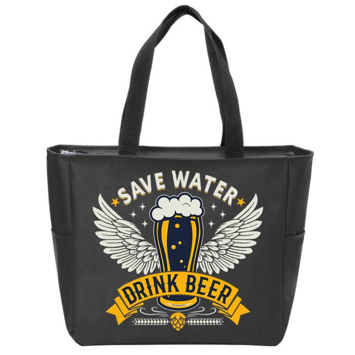 Save Water Drink Beer Zip Tote Bag