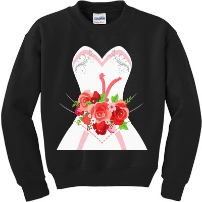 Simple Wedding Dress For Bridal Showers Gift Kids Sweatshirt