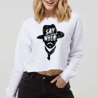 Say When Doc Holiday Cropped Pullover Crew