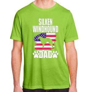 Silken Windhound Dad Dog Lover American Us Flag Adult ChromaSoft Performance T-Shirt