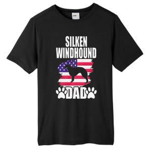 Silken Windhound Dad Dog Lover American Us Flag Tall Fusion ChromaSoft Performance T-Shirt