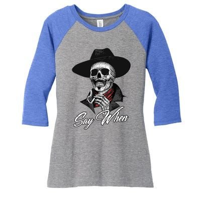 Say When Doc Holiday Women's Tri-Blend 3/4-Sleeve Raglan Shirt