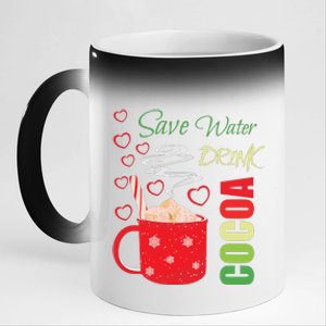 Save Water Drink Cocoa 11oz Black Color Changing Mug