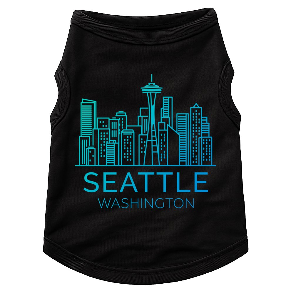 Seattle Washington Downtown Skyline Funny Gift Souvenir Funny Gift Doggie Tank