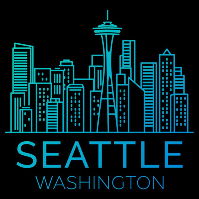 Seattle Washington Downtown Skyline Funny Gift Souvenir Funny Gift Doggie Tank