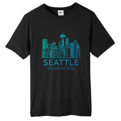 Seattle Washington Downtown Skyline Funny Gift Souvenir Funny Gift Tall Fusion ChromaSoft Performance T-Shirt