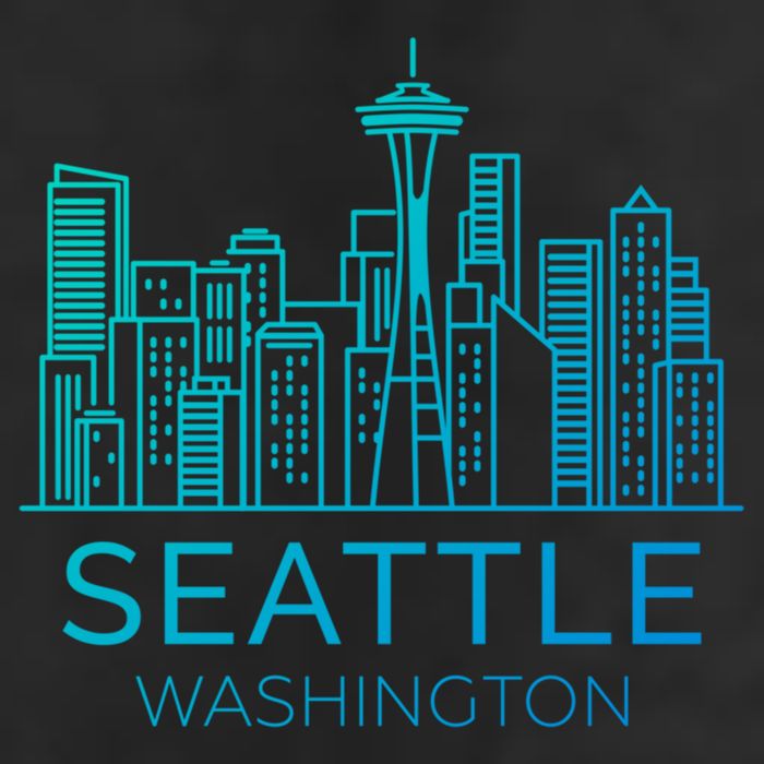 Seattle Washington Downtown Skyline Funny Gift Souvenir Funny Gift Beanie