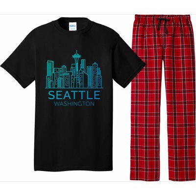 Seattle Washington Downtown Skyline Funny Gift Souvenir Funny Gift Pajama Set