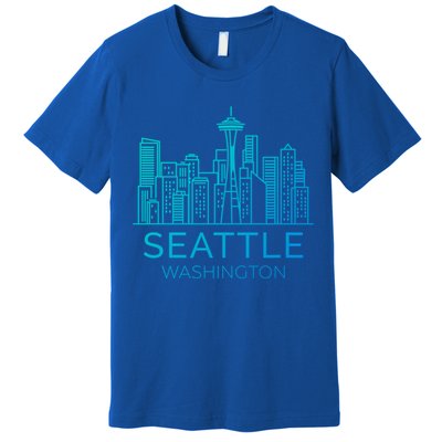 Seattle Washington Downtown Skyline Funny Gift Souvenir Funny Gift Premium T-Shirt