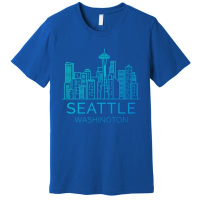 Seattle Washington Downtown Skyline Funny Gift Souvenir Funny Gift Premium T-Shirt