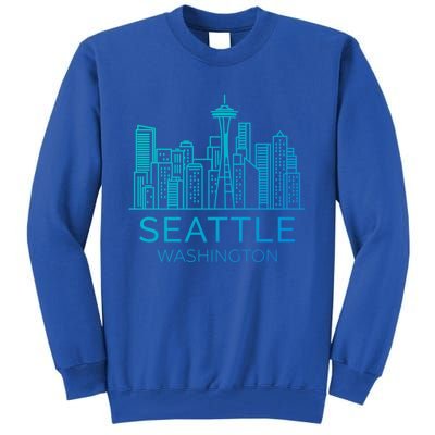 Seattle Washington Downtown Skyline Funny Gift Souvenir Funny Gift Tall Sweatshirt