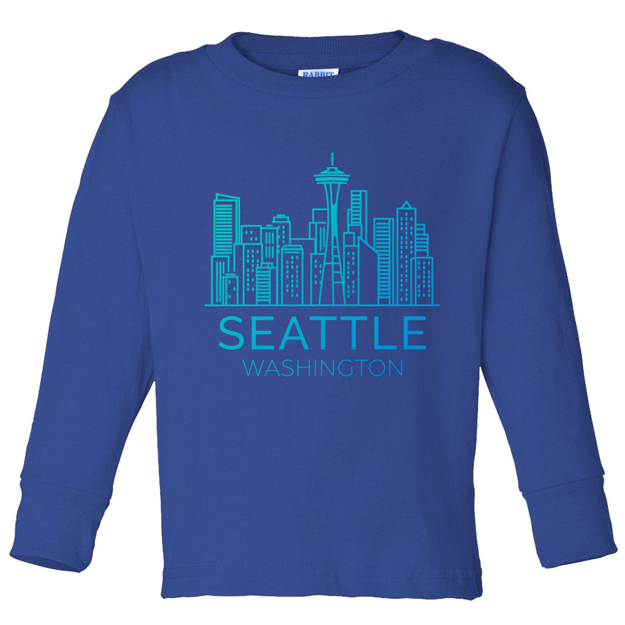 Seattle Washington Downtown Skyline Funny Gift Souvenir Funny Gift Toddler Long Sleeve Shirt