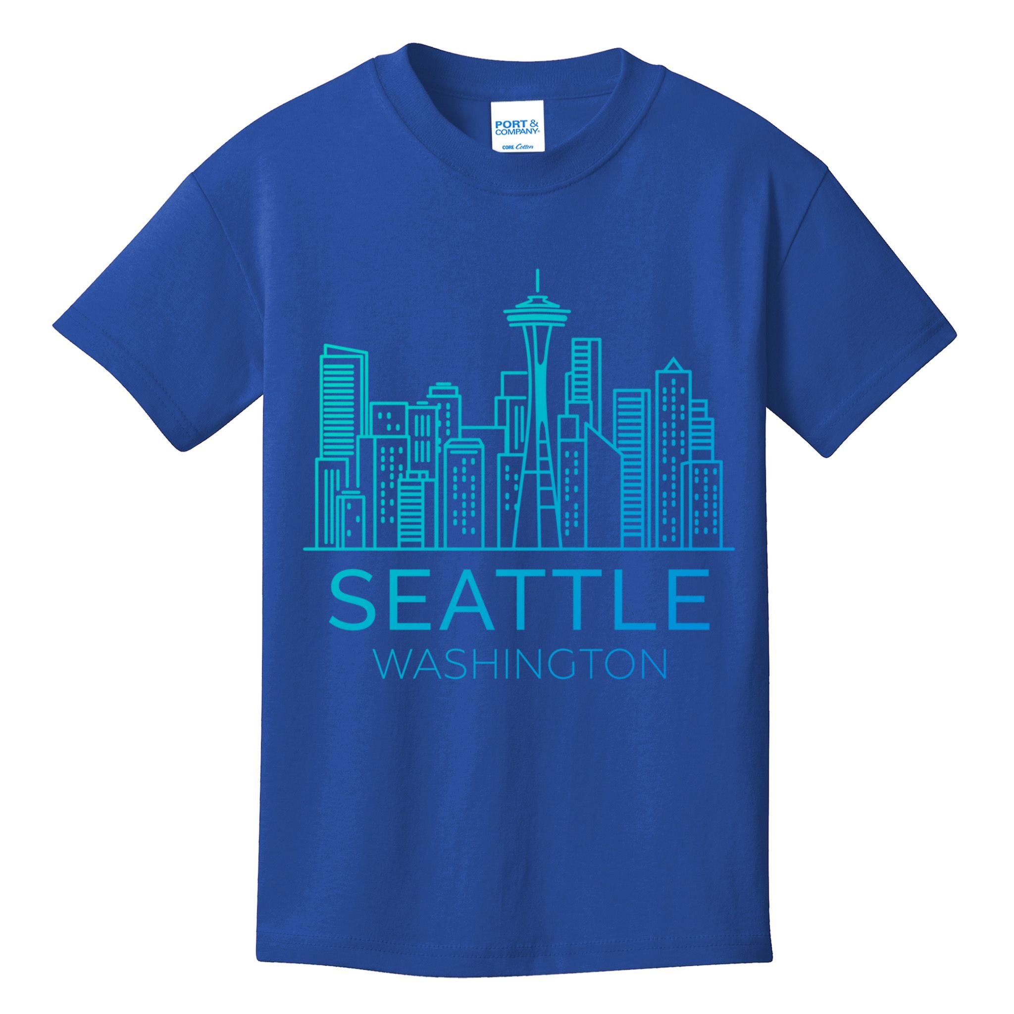 Seattle Washington Downtown Skyline Funny Gift Souvenir Funny Gift Kids T-Shirt