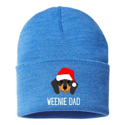 Santa Weenie Dad Christmas Dog Dachshund Meaningful Gift Sustainable Knit Beanie