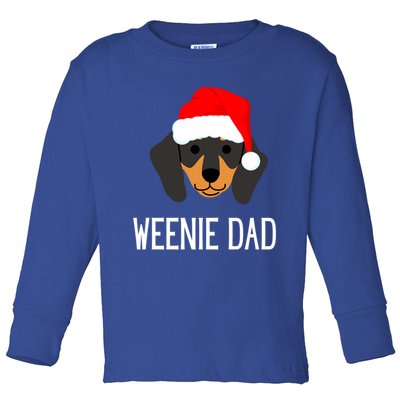 Santa Weenie Dad Christmas Dog Dachshund Meaningful Gift Toddler Long Sleeve Shirt