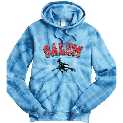 Salem Witches Design Funny Retro Vintage Halloween Tie Dye Hoodie