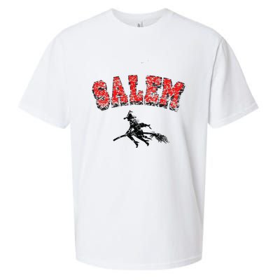 Salem Witches Design Funny Retro Vintage Halloween Sueded Cloud Jersey T-Shirt