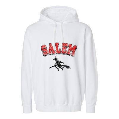 Salem Witches Design Funny Retro Vintage Halloween Garment-Dyed Fleece Hoodie