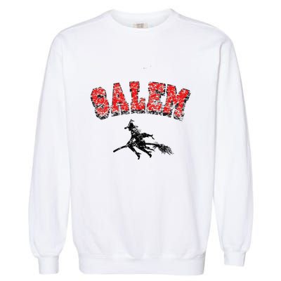 Salem Witches Design Funny Retro Vintage Halloween Garment-Dyed Sweatshirt