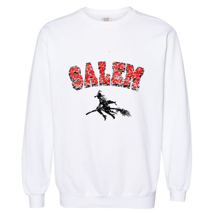 Salem Witches Design Funny Retro Vintage Halloween Garment-Dyed Sweatshirt