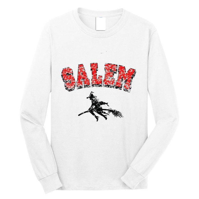 Salem Witches Design Funny Retro Vintage Halloween Long Sleeve Shirt