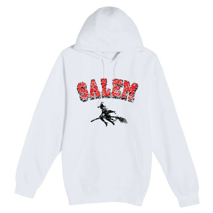 Salem Witches Design Funny Retro Vintage Halloween Premium Pullover Hoodie