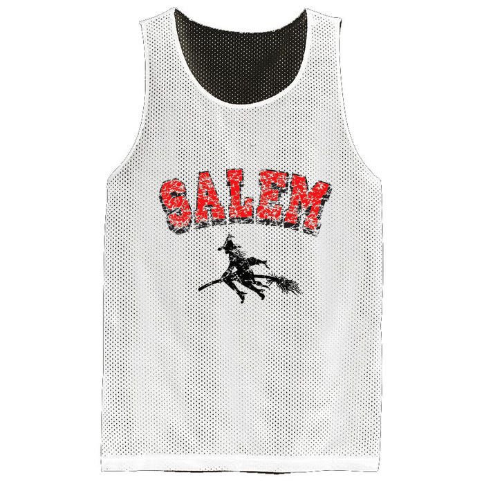 Salem Witches Design Funny Retro Vintage Halloween Mesh Reversible Basketball Jersey Tank