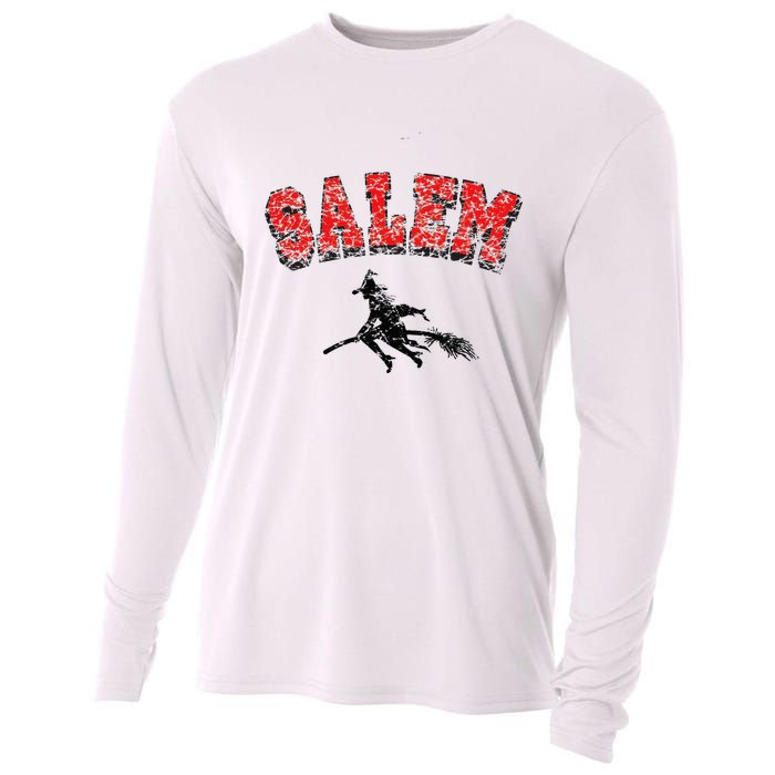 Salem Witches Design Funny Retro Vintage Halloween Cooling Performance Long Sleeve Crew