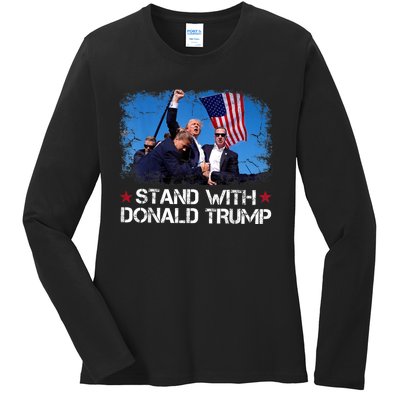 Stand With Donald Trump 2024 Ladies Long Sleeve Shirt