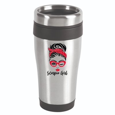 Scorpio Wink Eye Face Wink Eyes Lady Gift 16oz Travel Tumbler