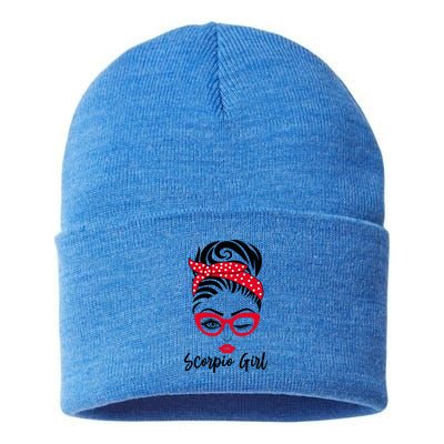 Scorpio Wink Eye Face Wink Eyes Lady Gift Sustainable Knit Beanie
