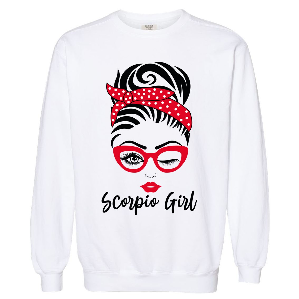 Scorpio Wink Eye Face Wink Eyes Lady Gift Garment-Dyed Sweatshirt