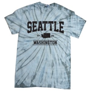 Seattle Washington Est 1851 State Map Souvenir Gift Tie-Dye T-Shirt