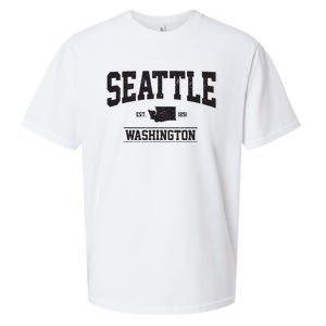 Seattle Washington Est 1851 State Map Souvenir Gift Sueded Cloud Jersey T-Shirt