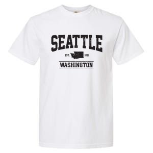 Seattle Washington Est 1851 State Map Souvenir Gift Garment-Dyed Heavyweight T-Shirt