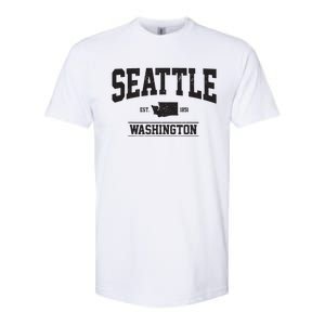 Seattle Washington Est 1851 State Map Souvenir Gift Softstyle CVC T-Shirt