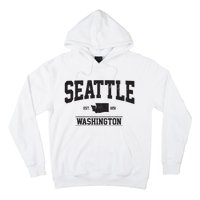 Seattle Washington Est 1851 State Map Souvenir Gift Hoodie