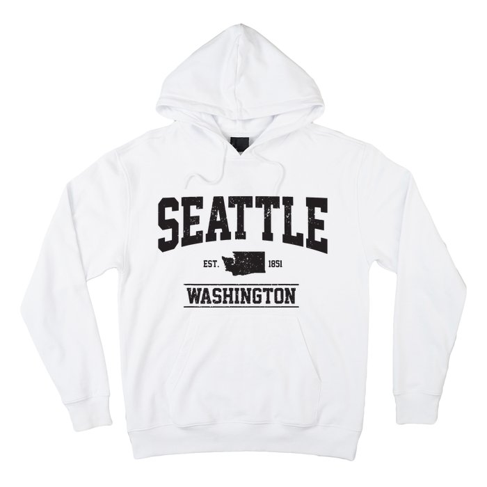 Seattle Washington Est 1851 State Map Souvenir Gift Hoodie